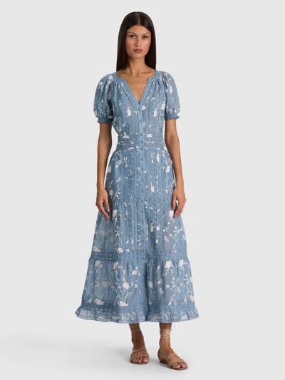 Alice And Olivia Kathryn Midi Shirt Dress In Multi