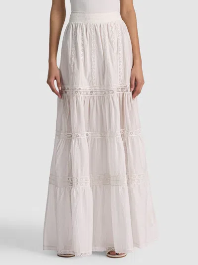 Alice And Olivia Kathryn Tiered Maxi Skirt In White