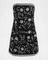 Alice And Olivia Katia Embellished Strapless Mini Dress In Multi