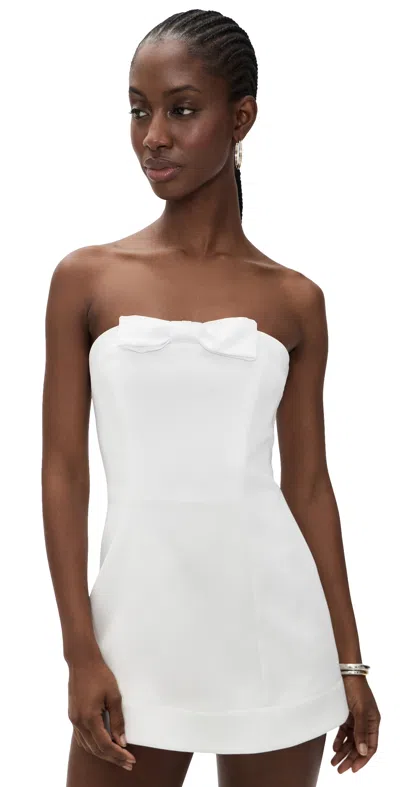 Alice And Olivia Katya Sculpted Bow Romper Off White