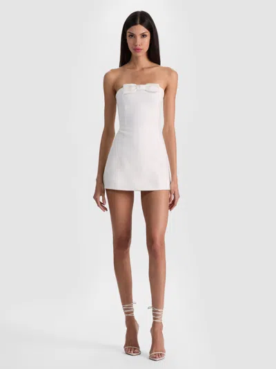 Alice And Olivia Katya Sculpted Bow Romper In White