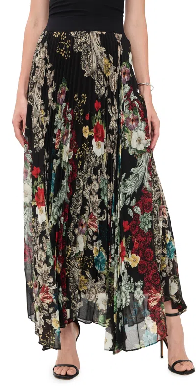Alice And Olivia Katz Asymmetrical Pleated Maxi Skirt Free Spirit