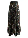 Alice And Olivia Katz Pleated Maxi Skirt In Black