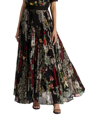 Alice And Olivia Katz Pleated Maxi Skirt In Multi