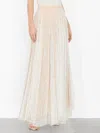 Alice And Olivia Katz Pleated Maxi Skirt In Off White