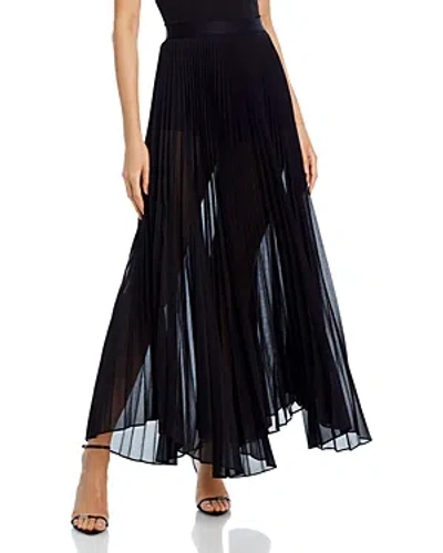 Alice And Olivia Katz Sunburst Pleat Maxi Skirt In Blue