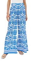 Alice And Olivia Keegan Pull On Wide Leg Pants Soiree True Blue In Blue