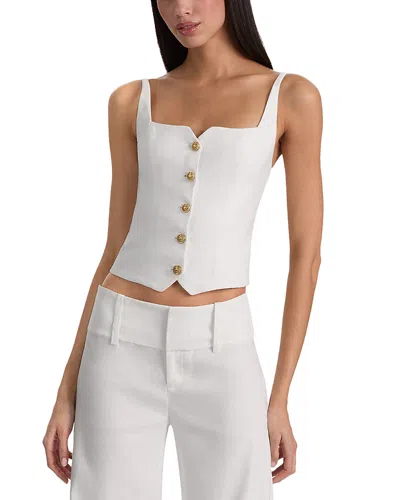 Alice And Olivia Kelcey Button Front Camisole In White