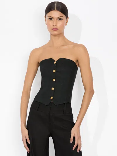 Alice And Olivia Kelcey Strapless Vest In Black