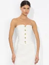 Alice And Olivia Kelcey Strapless Vest In Off White