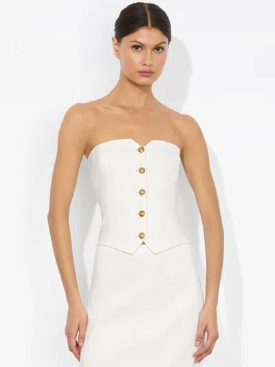 Alice And Olivia Kelcey Strapless Vest In White
