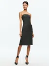 Alice And Olivia Kelly Strapless Midi Dress In Charcoal Grey Melange