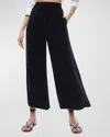Alice And Olivia Kenley Palazzo Cropped Pant In Black