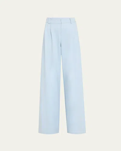 Alice And Olivia Kennedy Double-pleated Trousers In Mineral Blue