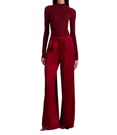 Alice And Olivia Kennedy Wide Leg Trouser In Oxblood In Red