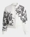 Alice And Olivia Keri Floral Embroidered Bomber Jacket