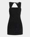 Alice And Olivia Keria Fitted Tweed Mini Dress In Black
