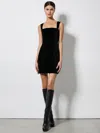 Alice And Olivia Taylum Sleeveless Velvet Mini Dress In Black