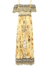 Alice And Olivia Kia Off The Shoulder Tiered Maxi Dress In Yellow