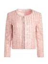 Alice And Olivia Kidman Embellished Boxy Jacket In Pearl Blush