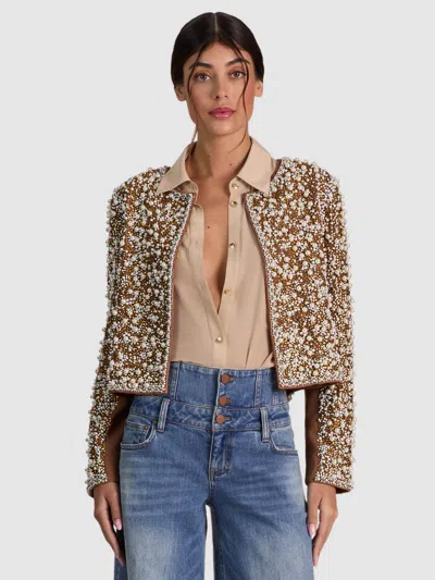 Alice And Olivia Kidman Embellished Jacket In Multi