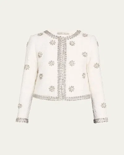 ALICE AND OLIVIA KIDMAN EMBELLISHED TWEED JACKET