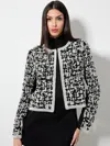 Alice And Olivia Kidman Boxy Pearl Embellished Jacket In Black/white