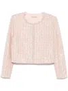 Alice And Olivia Kidman Embellished Boxy Jacket In Pink