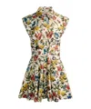 Alice And Olivia Kim Paneled Corset Flared Mini Shirt Dress Desert Springs Vanilla In Multi