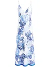 Alice And Olivia Kiro Slip Dress In Blue