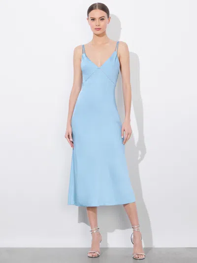 Alice And Olivia Kiro Slip Dress In Mineral Blue