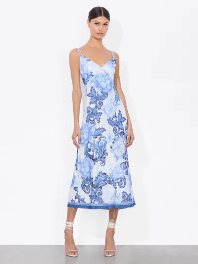 Alice And Olivia Kiro Slip Dress In Scroll Symphony