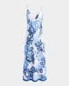 Alice And Olivia Kiro Slip Dress In Scroll Symphony