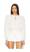 Alice And Olivia Kitty Embellished Cardigan In Soft White