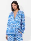 Alice And Olivia Kiva Oversized Pajama Shirt Soiree True Blue
