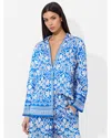 Alice And Olivia Kiva Oversized Pajama Shirt Soiree True Blue In Blue