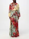Alice And Olivia Malinda Chiffon-paneled Floral-print Twill Maxi Dress In Rot