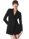 Alice And Olivia Kyrie Tuxedo Skort Romper In Black