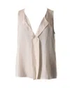 Alice And Olivia Alice & Olivia Lace Panel Sleeveless Top In Cream Silk In White