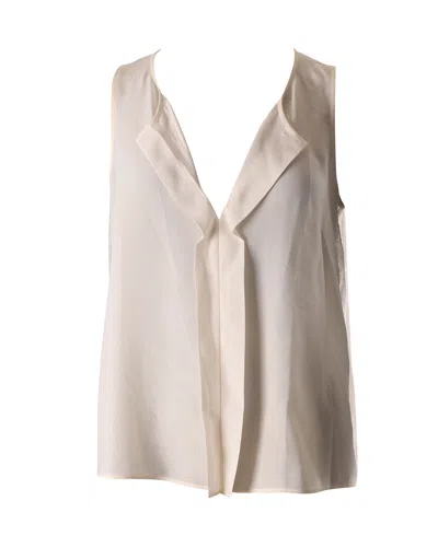 Alice And Olivia Alice & Olivia Lace Panel Sleeveless Top In Cream Silk In White
