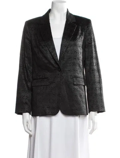 Pre-owned Alice + Olivia Lace Pattern Blazer In Black