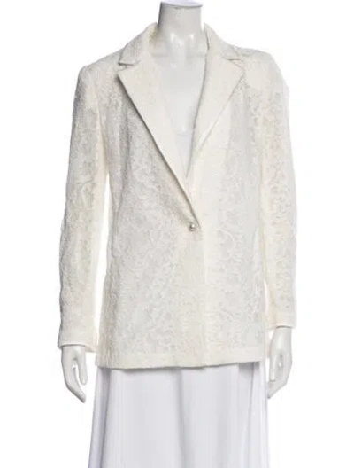 Pre-owned Alice And Olivia Lace Pattern Blazer In Neutral