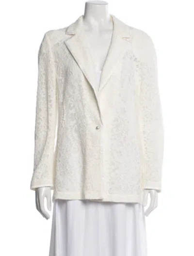 Pre-owned Alice And Olivia Lace Pattern Blazer In Neutrals
