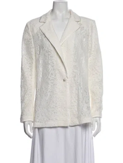 Pre-owned Alice And Olivia Lace Pattern Blazer In Neutrals