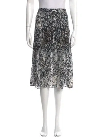 Pre-owned Alice And Olivia Lace Pattern Knee-length Skirt In Gray