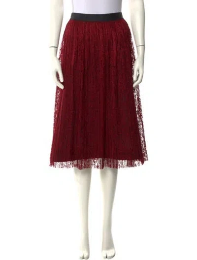 Pre-owned Alice And Olivia Lace Pattern Knee-length Skirt In Red