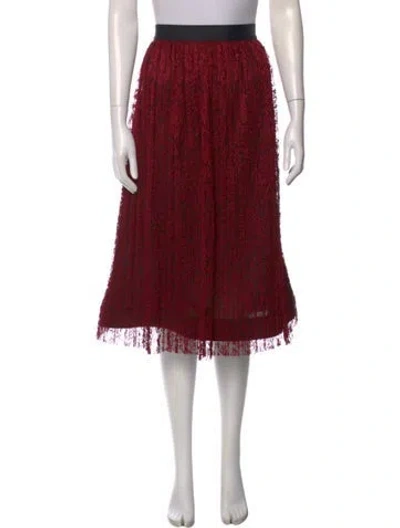 Pre-owned Alice And Olivia Lace Pattern Knee-length Skirt In Red