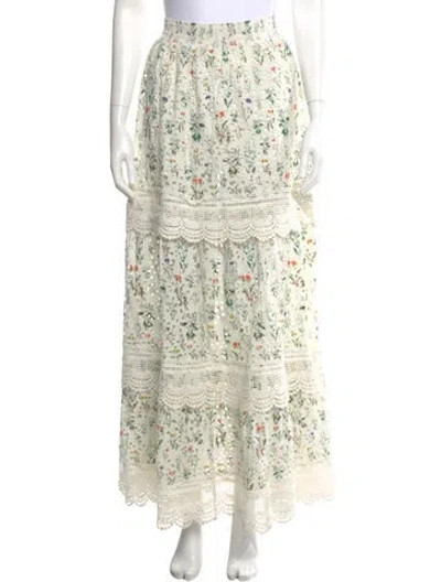 Pre-owned Alice And Olivia Lace Pattern Long Skirt In Neutral
