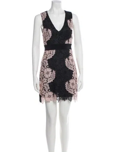 Pre-owned Alice And Olivia Lace Pattern Mini Dress In Multi