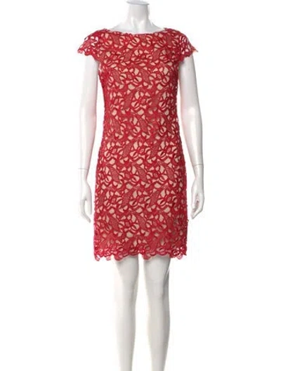 Pre-owned Alice And Olivia Lace Pattern Mini Dress In Red